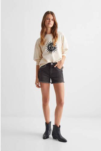 Mango Kids denim short grey denim Korte broek Grijs Effen 152(XXS)