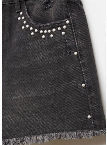 Mango Kids denim short grey denim Korte broek Grijs Effen 152(XXS) - Foto 2
