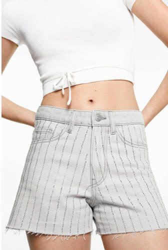 Mango Kids denim short grijs Korte broek Meisjes Katoen Effen 152(XXS) - Foto 2