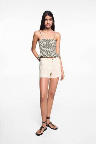 Mango Kids denim short lichtbeige Korte broek Meisjes Katoen Effen 152(XXS) - Foto 3