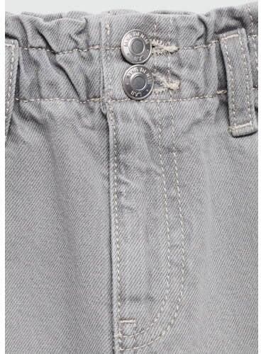 Mango Kids denim; spijkerrok grey denim Grijs Effen 116 - Foto 2