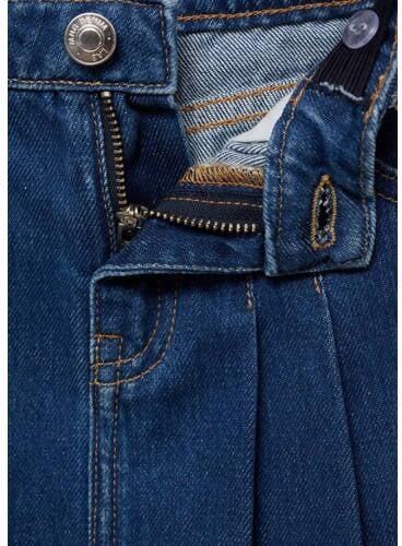 Mango Kids denim; spijkerrok medium blue denim Blauw Effen 116 - Foto 3