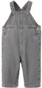 Mango Kids denim tuinbroek changeant grijs Effen