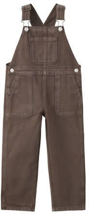 Mango Kids denim tuinbroek donkerbruin Effen - Foto 3