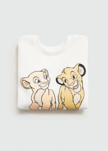 Mango Kids Disney sweater met printopdruk offwhite Wit Printopdruk 116