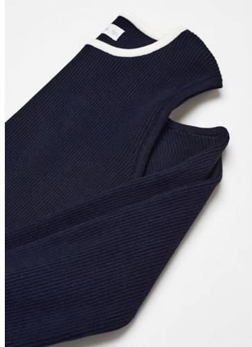 Mango Kids fijngebreide top marine Blauw Meisjes Viscose Ronde hals Effen 152(XXS) - Foto 2