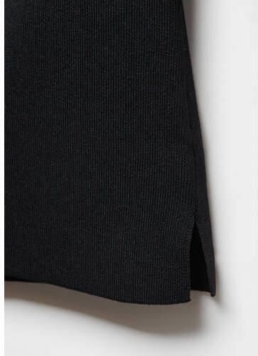 Mango Kids fijngebreide trui zwart Meisjes Viscose Ronde hals Effen 152(XXS)