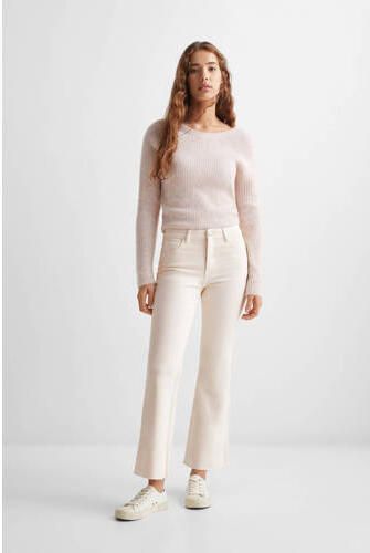 Mango Kids flared broek ecru Jeans Meisjes Katoen Effen 152(XXS)