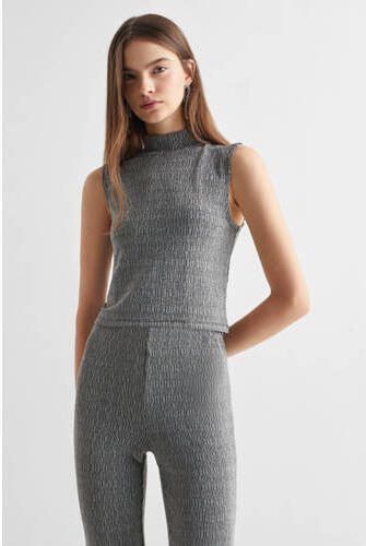 Mango Kids flared broek grijs Meisjes Polyamide Effen 152(XXS) - Foto 3