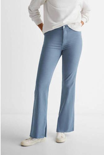 Mango Kids flared jeans blauw Meisjes Katoen Effen 152(XXS) - Foto 3
