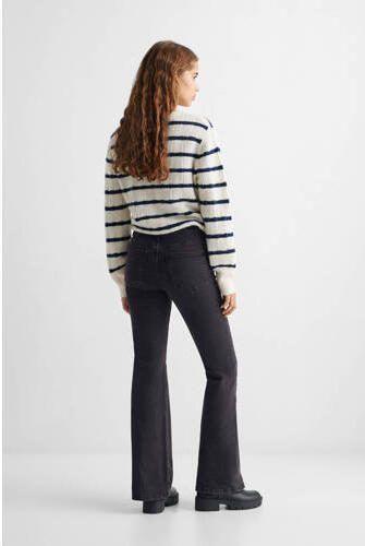 Mango Kids flared jeans changeant grijs Zwart Meisjes Stretchdenim Effen 158(XS) - Foto 3