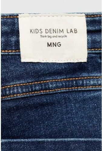 Mango Kids flared jeans donkerblauw Meisjes Denim Effen 128