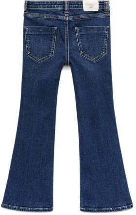 Mango Kids flared jeans donkerblauw Meisjes Denim Effen 128 - Foto 3