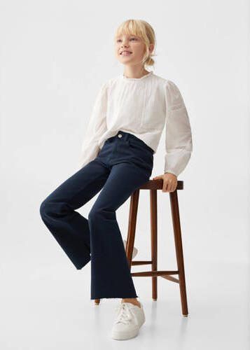 Mango Kids flared jeans donkerblauw Meisjes Denim Effen 116 - Foto 2