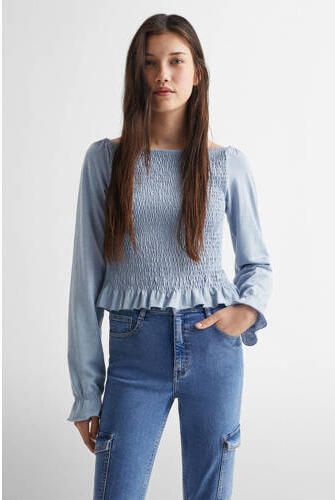 Mango Kids flared jeans medium blue denim Blauw Effen 172(L)