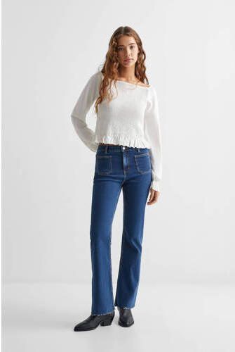 Mango Kids flared jeans medium blue denim Blauw Meisjes Stretchdenim 152(XXS) - Foto 2