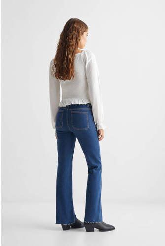 Mango Kids flared jeans medium blue denim Blauw Meisjes Stretchdenim 152(XXS) - Foto 3