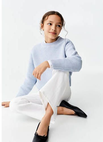 Mango Kids flared jeans wit Meisjes Denim Effen 128