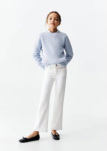 Mango Kids flared jeans wit Meisjes Denim Effen 128 - Foto 3