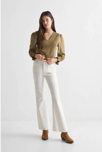 Mango Kids flared jeans wit Meisjes Stretchdenim Effen 152(XXS) - Foto 3