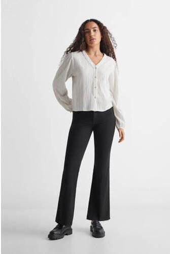 Mango Kids flared jeans zwart Meisjes Katoen Effen 152(XXS) - Foto 3