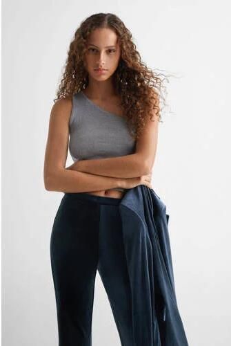Mango Kids fluwelen flared broek met textuur marineblauw Meisjes Fluweel 152(XXS) - Foto 2