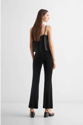 Mango Kids fluwelen flared broek met textuur zwart Meisjes Fluweel Effen 152(XXS) - Foto 2