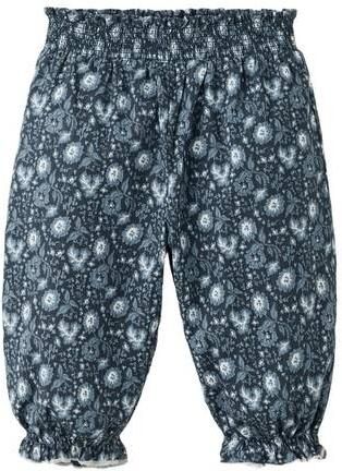 Mango Kids gebloemde ballonbroek donkerblauw Meisjes Katoen All over print