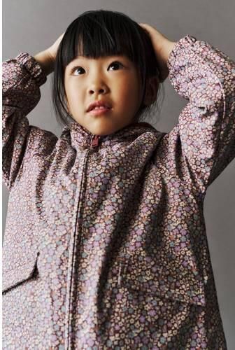 Mango Kids gebloemde jas paars Meisjes Polyester Capuchon Bloemen - Foto 2