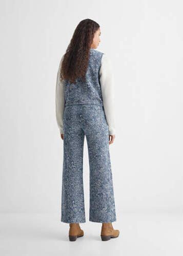 Mango Kids gebloemde wide leg broek indigo wit Blauw Meisjes Katoen Bloemen 152(XXS) - Foto 2