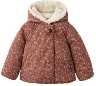 Mango Kids gebloemde winterjas koper Meisjes Polyester Capuchon All over print