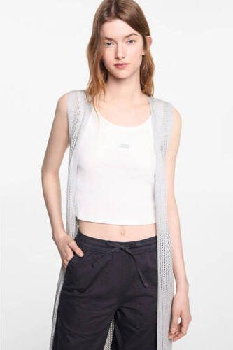 Mango Kids gebreid gilet zilver Meisjes Viscose Ronde hals Effen 152(XXS) - Foto 3