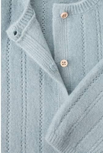 Mango Kids gebreid vest lichtblauw Jongens Acryl Ronde hals Effen - Foto 3