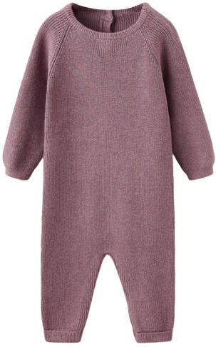 Mango Kids gebreide boxpak donkerrood Meisjes Katoen Ronde hals Effen