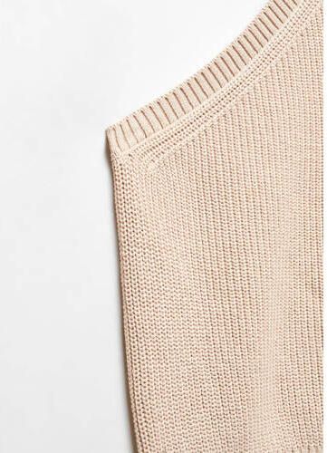 Mango Kids gebreide one shoulder top beige Effen 152(XXS) - Foto 2