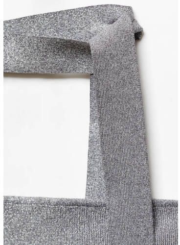Mango Kids gebreide strapless top antraciet Grijs Meisjes Viscose Off shoulder 152(XXS) - Foto 2
