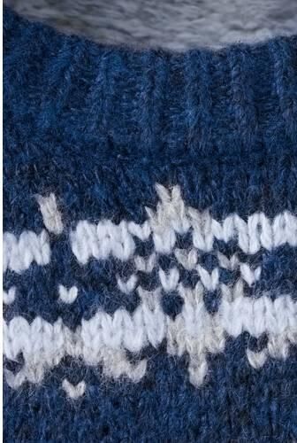 Mango Kids gebreide trui met print middenblauw Jongens Polyester Ronde hals - Foto 3