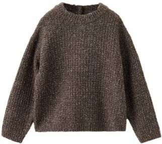 Mango Kids gebreide trui met wol bruin Meisjes Acryl Ronde hals Gemêleerd