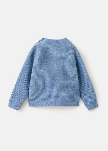 Mango Kids gebreide trui middenblauw Jongens Acryl Ronde hals Effen - Foto 3