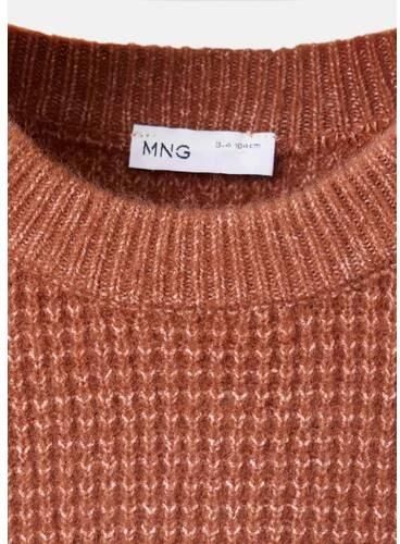 Mango Kids gebreide trui middenoranje Jongens Acryl Ronde hals Effen - Foto 2
