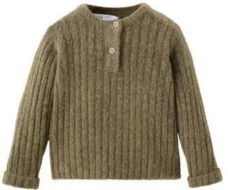 Mango Kids gebreide trui olijfgroen Jongens Acryl Ronde hals Effen