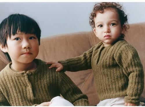 Mango Kids gebreide trui olijfgroen Jongens Acryl Ronde hals Effen - Foto 2