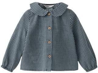 Mango Kids geruit overhemd donkerblauw wit Jongens Katoen Ruit