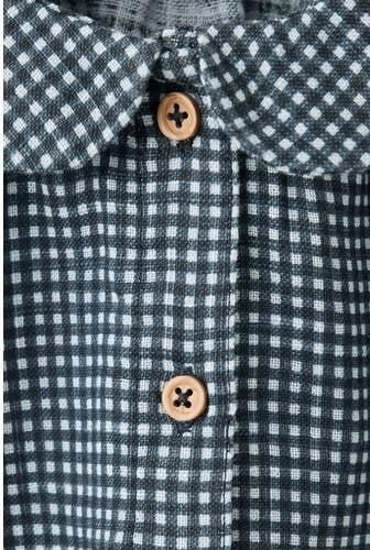 Mango Kids geruit overhemd donkerblauw wit Jongens Katoen Ruit - Foto 2