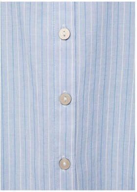 Mango Kids gestreepte blouse blauw Meisjes Katoen Klassieke kraag Streep 128 - Foto 3
