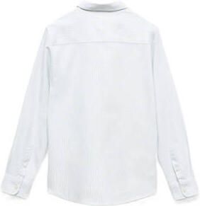 Mango Kids gestreepte blouse groen wit Meisjes Katoen Klassieke kraag Streep 122