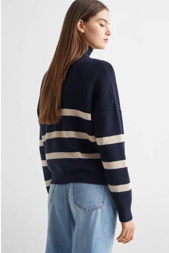 Mango Kids gestreepte coltrui donkerblauw Streep 158(XS)