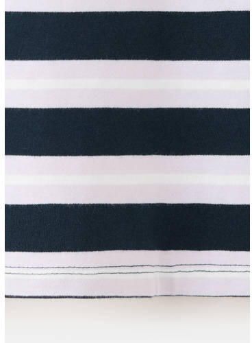 Mango Kids gestreepte longsleeve met open schouders en backprint marineblauw Meisjes Katoen Ronde hals - Foto 3