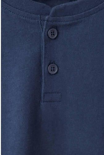 Mango Kids gestreepte pyjama marineblauw lichtblauw wit Jongens Katoen Ronde hals - Foto 3