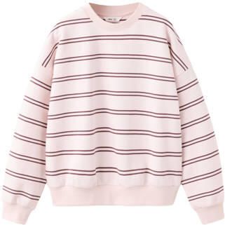 Mango Kids gestreepte sweater lichtroze Streep